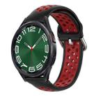 For Samsung Galaxy Watch 6 Classic 47mm 20mm Perforated Breathable Sports Silicone Watch Band(Black+ Red) - 1