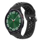 For Samsung Galaxy Watch 6 Classic 47mm 20mm Perforated Breathable Sports Silicone Watch Band(Black) - 1