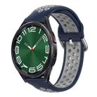 For Samsung Galaxy Watch 6 Classic 47mm 20mm Perforated Breathable Sports Silicone Watch Band(Midnight Blue + Gray) - 1