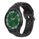 For Samsung Galaxy Watch 6 Classic 43mm 20mm Perforated Breathable Sports Silicone Watch Band(Black) - 1