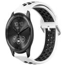 For Garmin Vivomove Trend 20mm Perforated Breathable Sports Silicone Watch Band(White+Black) - 1