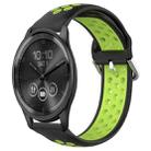 For Garmin Vivomove Trend 20mm Perforated Breathable Sports Silicone Watch Band(Black+ Lime) - 1