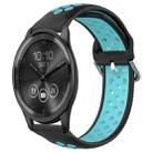 For Garmin Vivomove Trend 20mm Perforated Breathable Sports Silicone Watch Band(Black+Blue) - 1