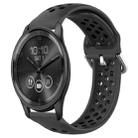 For Garmin Vivomove Trend 20mm Perforated Breathable Sports Silicone Watch Band(Black) - 1