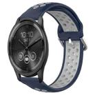For Garmin Vivomove Trend 20mm Perforated Breathable Sports Silicone Watch Band(Midnight Blue + Gray) - 1
