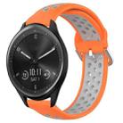 For Garmin Vivomove Sport 20mm Perforated Breathable Sports Silicone Watch Band(Orange+Grey) - 1