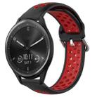 For Garmin Vivomove Sport 20mm Perforated Breathable Sports Silicone Watch Band(Black+ Red) - 1