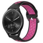 For Garmin Vivomove Sport 20mm Perforated Breathable Sports Silicone Watch Band(Black+Rose Red) - 1