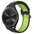 For Garmin Vivomove Sport 20mm Perforated Breathable Sports Silicone Watch Band(Black+ Lime) - 1