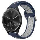 For Garmin Vivomove Sport 20mm Perforated Breathable Sports Silicone Watch Band(Midnight Blue + Gray) - 1