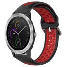 For Garmin Vivoactive3 20mm Perforated Breathable Sports Silicone Watch Band(Black+ Red) - 1