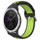 For Garmin Vivoactive3 20mm Perforated Breathable Sports Silicone Watch Band(Black+ Lime) - 1