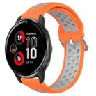 For Garmin Venu 2 Plus 20mm Perforated Breathable Sports Silicone Watch Band(Orange+Grey) - 1