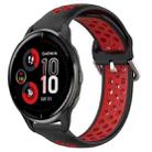 For Garmin Venu 2 Plus 20mm Perforated Breathable Sports Silicone Watch Band(Black+ Red) - 1