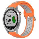 For Garmin Approach S40 20mm Perforated Breathable Sports Silicone Watch Band(Orange+Grey) - 1