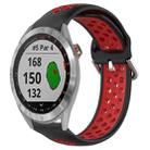 For Garmin Approach S40 20mm Perforated Breathable Sports Silicone Watch Band(Black+ Red) - 1