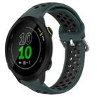 For Garmin Forerunner 158 20mm Perforated Breathable Sports Silicone Watch Band(Olive Green+Black) - 1