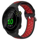 For Garmin Forerunner 158 20mm Perforated Breathable Sports Silicone Watch Band(Black+ Red) - 1