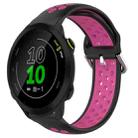 For Garmin Forerunner 158 20mm Perforated Breathable Sports Silicone Watch Band(Black+Rose Red) - 1