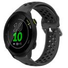 For Garmin Forerunner 158 20mm Perforated Breathable Sports Silicone Watch Band(Black) - 1