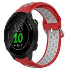 For Garmin Forerunner 158 20mm Perforated Breathable Sports Silicone Watch Band(Red+Grey) - 1