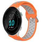 For Garmin Forerunner 55 20mm Perforated Breathable Sports Silicone Watch Band(Orange+Grey) - 1