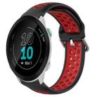 For Garmin Forerunner 55 20mm Perforated Breathable Sports Silicone Watch Band(Black+ Red) - 1