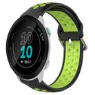 For Garmin Forerunner 55 20mm Perforated Breathable Sports Silicone Watch Band(Black+ Lime) - 1