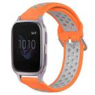 For Garmin Venu SQ 20mm Perforated Breathable Sports Silicone Watch Band(Orange+Grey) - 1