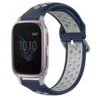 For Garmin Venu SQ 20mm Perforated Breathable Sports Silicone Watch Band(Midnight Blue + Gray) - 1