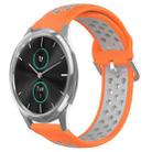 For Garmin VivoMove Luxe 20mm Perforated Breathable Sports Silicone Watch Band(Orange+Grey) - 1