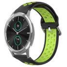 For Garmin VivoMove Luxe 20mm Perforated Breathable Sports Silicone Watch Band(Black+ Lime) - 1