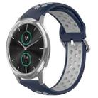 For Garmin VivoMove Luxe 20mm Perforated Breathable Sports Silicone Watch Band(Midnight Blue + Gray) - 1