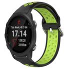 For Garmin Forerunner 245 20mm Perforated Breathable Sports Silicone Watch Band(Black+ Lime) - 1