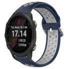 For Garmin Forerunner 245 20mm Perforated Breathable Sports Silicone Watch Band(Midnight Blue + Gray) - 1