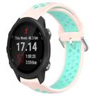 For Garmin Forerunner 245 Music 20mm Perforated Breathable Sports Silicone Watch Band(Pink+ Water Duck) - 1