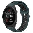 For Garmin Forerunner 245 Music 20mm Perforated Breathable Sports Silicone Watch Band(Olive Green+Black) - 1