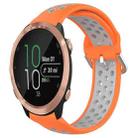 For Garmin Forerunner 645 20mm Perforated Breathable Sports Silicone Watch Band(Orange+Grey) - 1