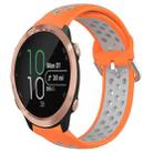 For Garmin Forerunner 645 Music 20mm Perforated Breathable Sports Silicone Watch Band(Orange+Grey) - 1