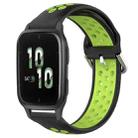For Garmin Forerunner Sq2 20mm Perforated Breathable Sports Silicone Watch Band(Black+ Lime) - 1