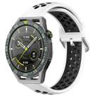 For Huawei Watch GT3 SE 22mm Perforated Breathable Sports Silicone Watch Band(White+Black) - 1