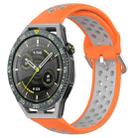 For Huawei Watch GT3 SE 22mm Perforated Breathable Sports Silicone Watch Band(Orange+Grey) - 1