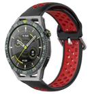 For Huawei Watch GT3 SE 22mm Perforated Breathable Sports Silicone Watch Band(Black+ Red) - 1