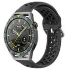 For Huawei Watch GT3 SE 22mm Perforated Breathable Sports Silicone Watch Band(Black) - 1