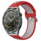 For Huawei Watch GT3 SE 22mm Perforated Breathable Sports Silicone Watch Band(Red+Grey) - 1