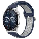 For Huawei Watch GT3 46mm 22mm Perforated Breathable Sports Silicone Watch Band(Midnight Blue + Gray) - 1