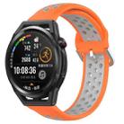 For Huawei Watch GT Runner 22mm Perforated Breathable Sports Silicone Watch Band(Orange+Grey) - 1
