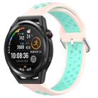 For Huawei Watch GT Runner 22mm Perforated Breathable Sports Silicone Watch Band(Pink+ Water Duck) - 1