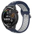 For Huawei Watch GT Runner 22mm Perforated Breathable Sports Silicone Watch Band(Midnight Blue + Gray) - 1