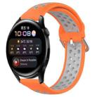 For Huawei Watch 3 22mm Perforated Breathable Sports Silicone Watch Band(Orange+Grey) - 1